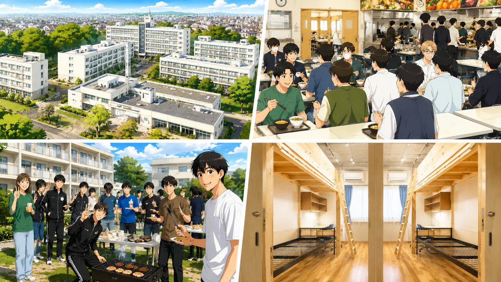 茨城高専の学生寮での生活イメージイラスト