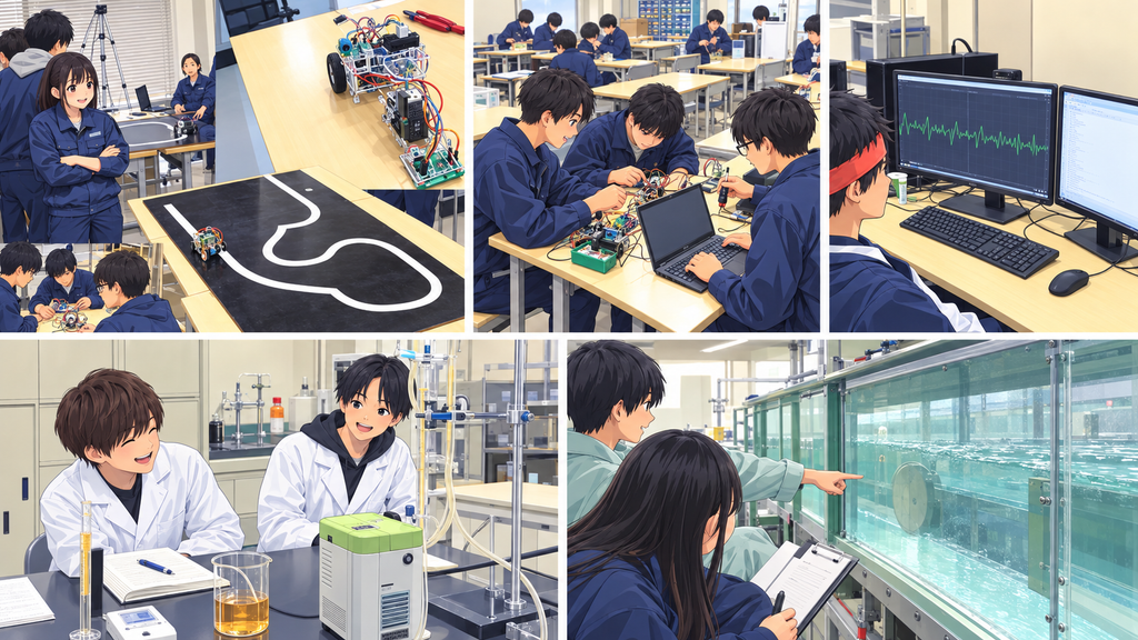 函館高専の実験・実習で学ぶ学生のイメージ
