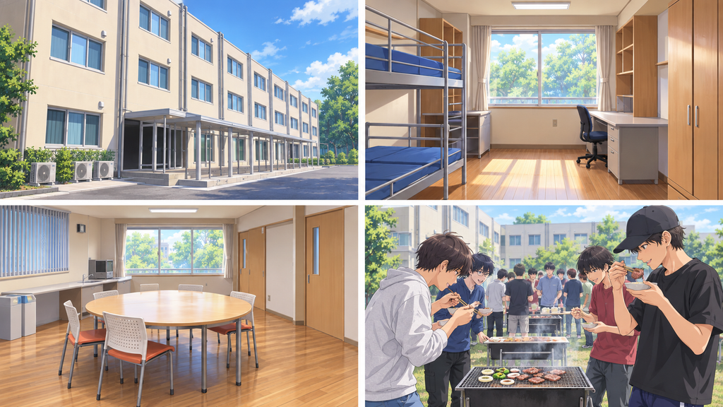 津山高専の学生寮での生活イメージ