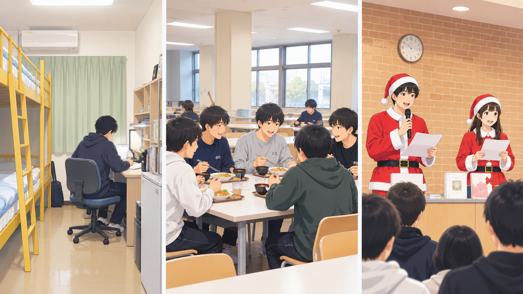 米子高専の学生寮での生活イメージ