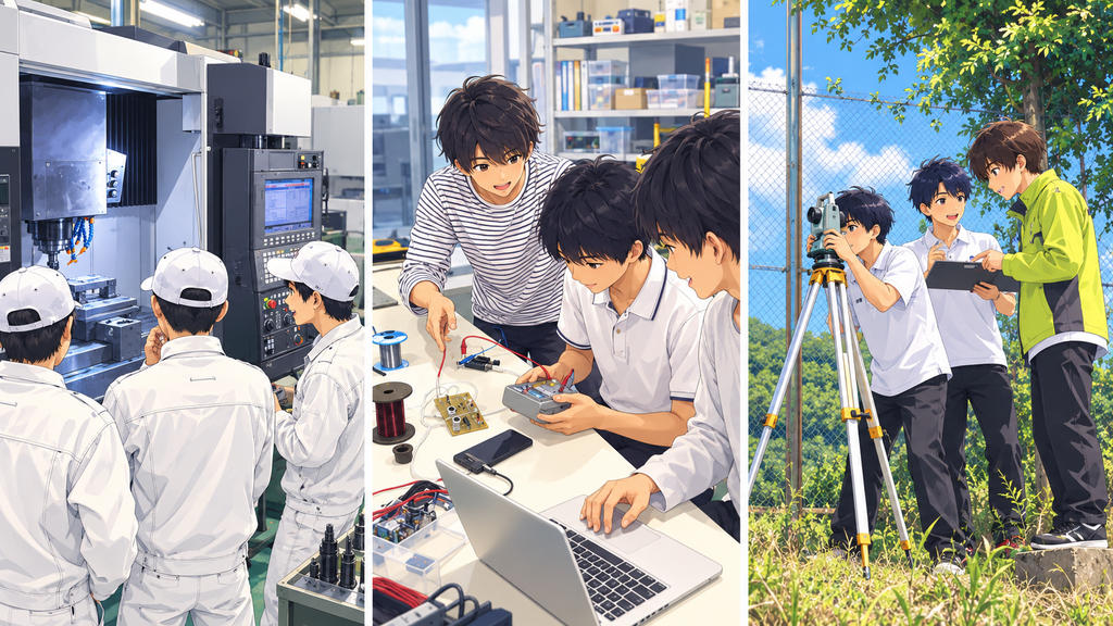徳山高専の実験・実習で学ぶ学生のイメージ