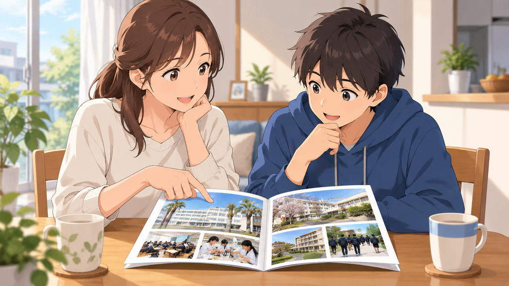 徳山高専への進路を話し合う親子のイメージ