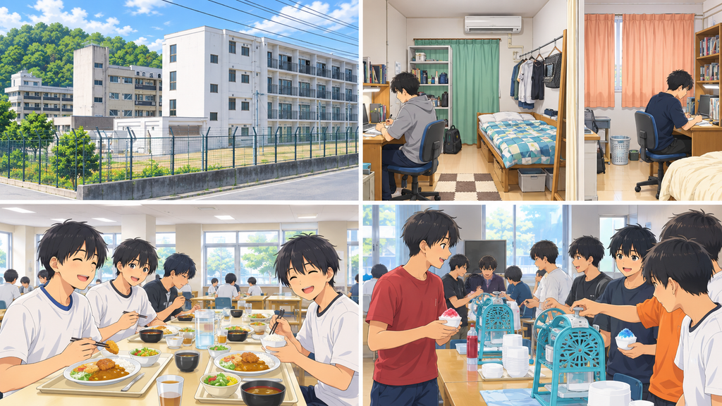 広島商船高専の学生寮での生活イメージ