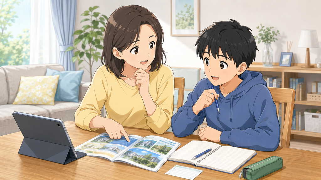 福島高専への進路を話し合う親子のイメージ
