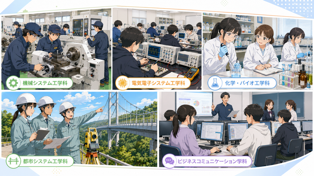 福島高専の実験・実習で学ぶ学生のイメージ