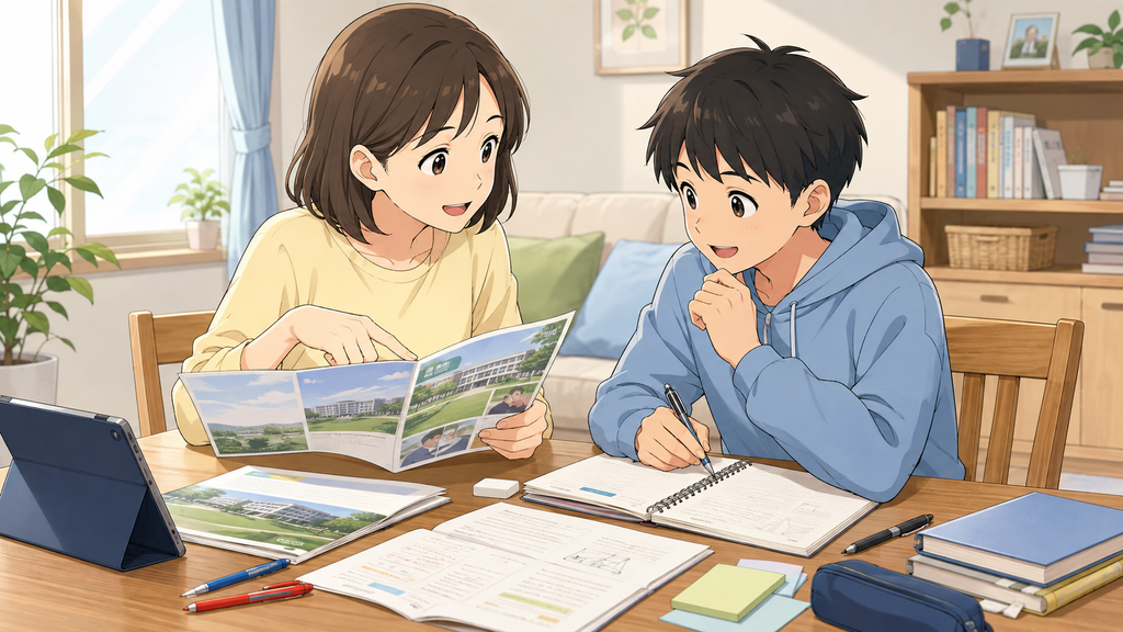 石川高専への進路を話し合う親子のイメージ