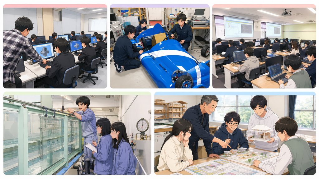 石川高専の実験・実習で学ぶ学生のイメージ