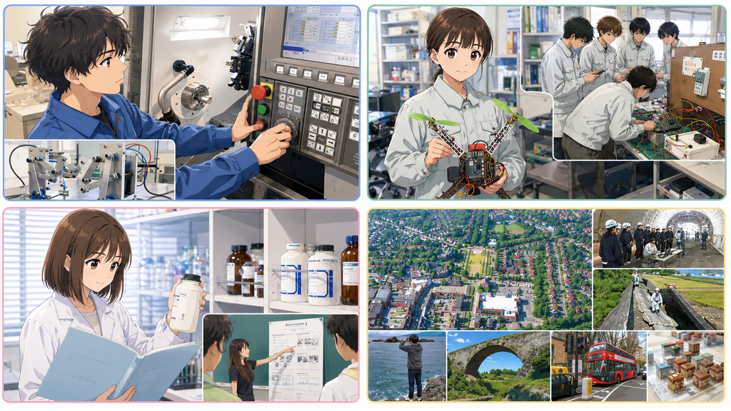 和歌山高専の実験・実習で学ぶ学生のイメージ