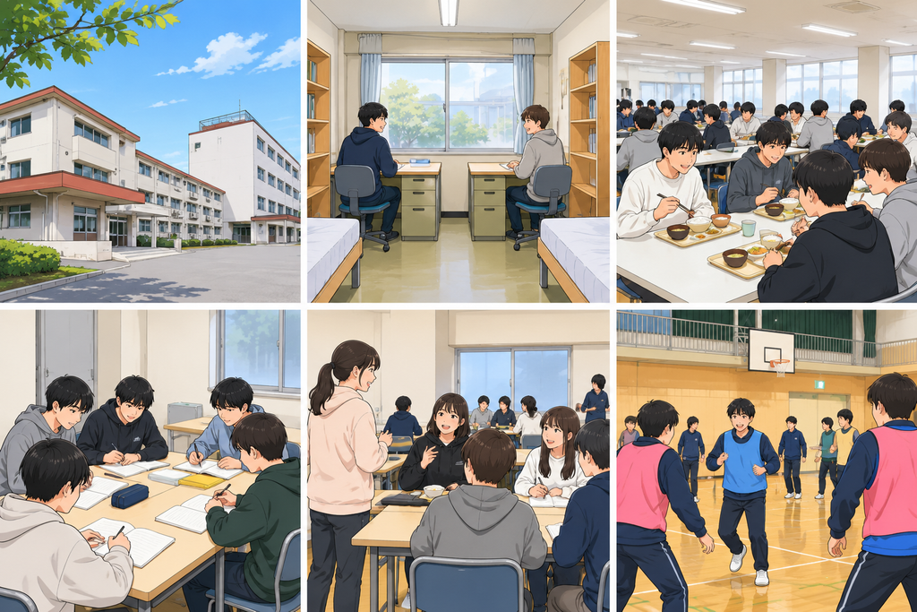一関高専の学生寮での生活イメージイラスト