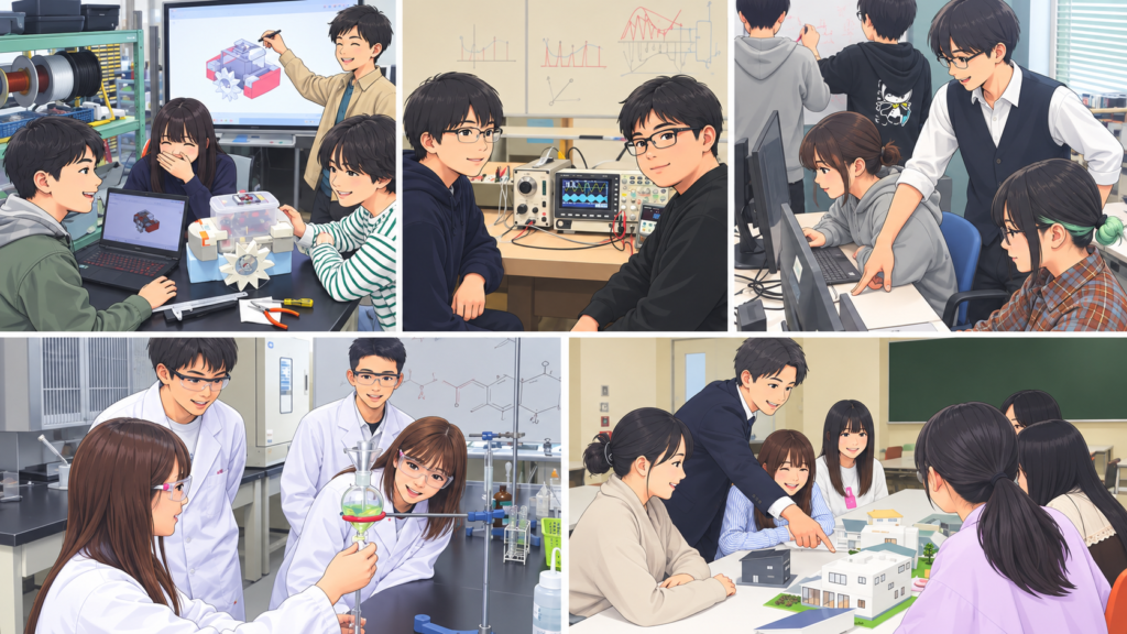 福井高専の実験・実習で学ぶ学生のイメージ