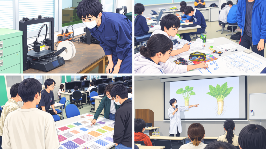 沖縄高専の実験・実習で学ぶ学生のイメージ