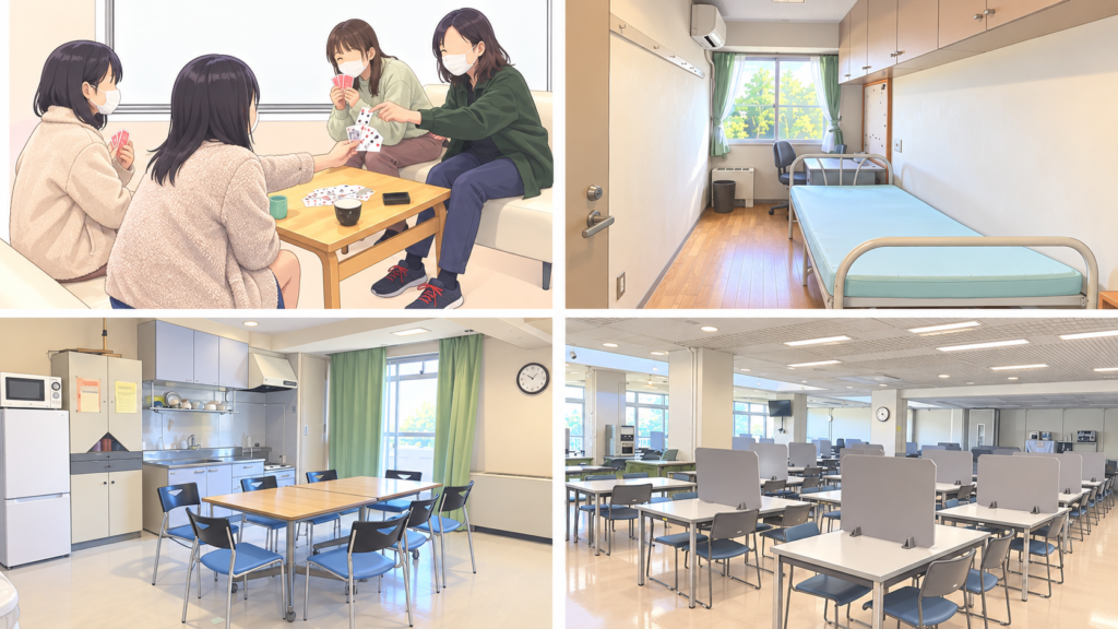 東京高専の学生寮・くぬぎだ寮での生活イメージ
