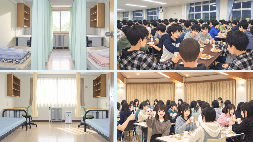 苫小牧高専の学生寮での生活イメージ